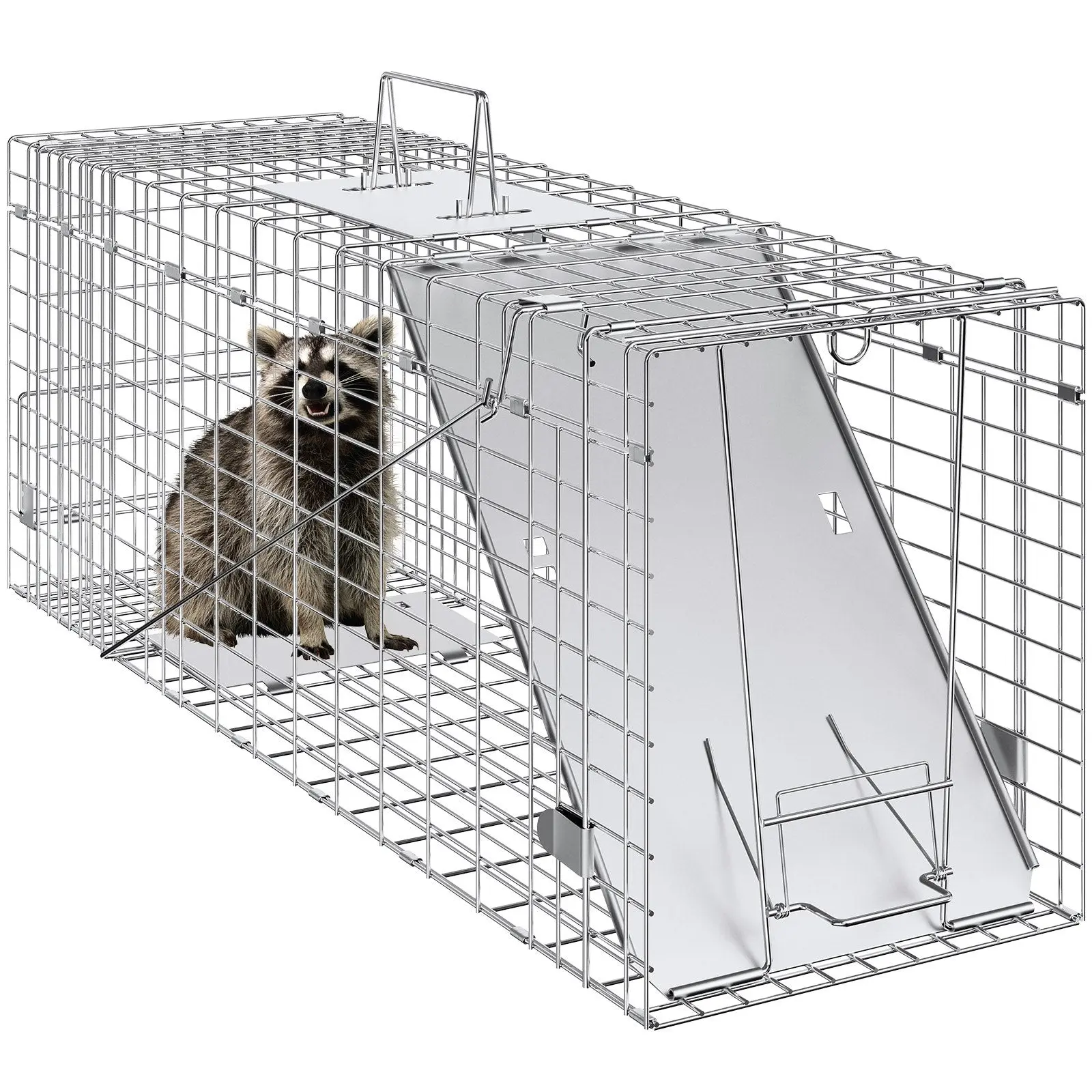 Humane Live Animal Cage Trap - 31" x 10" x 12" Galvanized Iron
