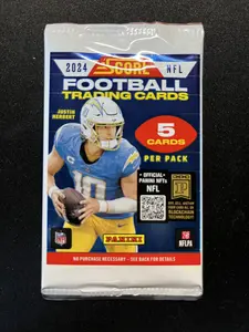 Score 2024 NFL Football Trading Cards Single Pack - 5 Cards Per Pack Official Panini NFTs with Blockchain Technology