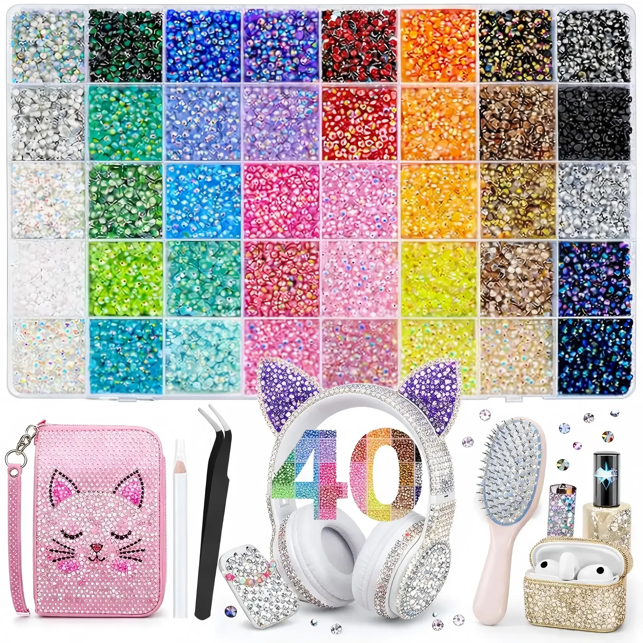 32000Pcs  Multi-Color Jelly Synthetic Rhinestones for Bedazzling, 3mm Multicolor Resin Flatback Synthetic Gems for Diamond Art, Bedazzler Kit for Crafting Book Shoes Nail Art