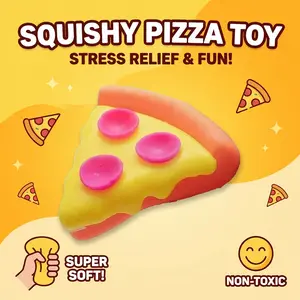 Slow Rising Squishy Pizza Toy, Super Soft Squeeze Fidget Toy for Stress Relief, Creative Food Squishies for Kids & Adults, Non-Toxic Sensory Toy Gift