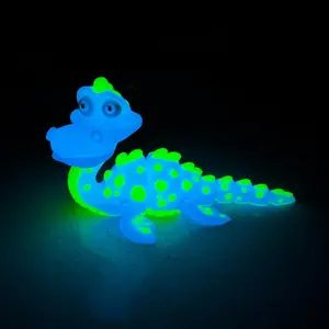 3D Printed Loch Ness Monster – Articulated Flexi Toy by Flexi Factory | Vibrant Green & Red Dino-Like Nessie