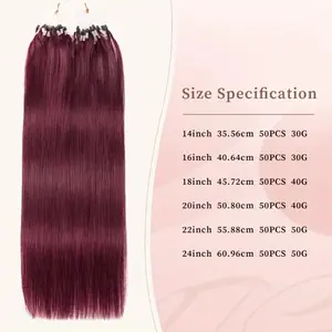 For Girls and Women Who Dream of Thicker Hair Discover Our Micro Loop Human Hair Extensions Undetectable Application Provides All Day Comfort and Glamorous Results Queens Will Love This Hair Transformation Secret 12-28 inches 30G 50Strands Red/Blonde