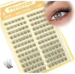 Short Lash Clusters Natural Cluster Eyelash Extensions 8-10-12MM Clear Band Cluster Lashes Extensions Wispy Individual Lashes CC-Curly Eyelash Clusters Pestañas Postizas Naturales 144Pcs DIY Lashes