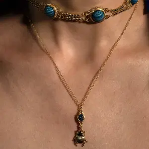 Frankenstein Elizabeth’s Blue Stone Scarab Necklace