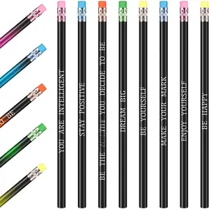 40 count Mood Color Changing Pencils with Eraser Heat Activated Inspirational Pencils with Sayings, Thermochromic Pencil for Students Classroom Gifts(Motivational Style)