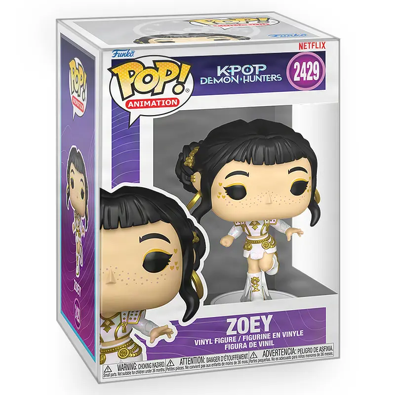 Funko POP KPop Demon Hunters - Zoey (What It Sounds Like) Vinyl Figure with Epic Collectibles Premium Box Protector Included