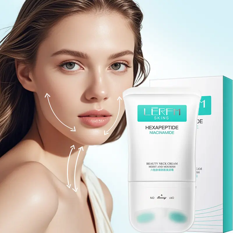 Neck Firming Cream Holy Grail Duo: Smooth Lines + Firm Skin | Niacinamide & Hyaluronic Acid + Massage Roller Anti-Aging Moisture Comfort Peptide