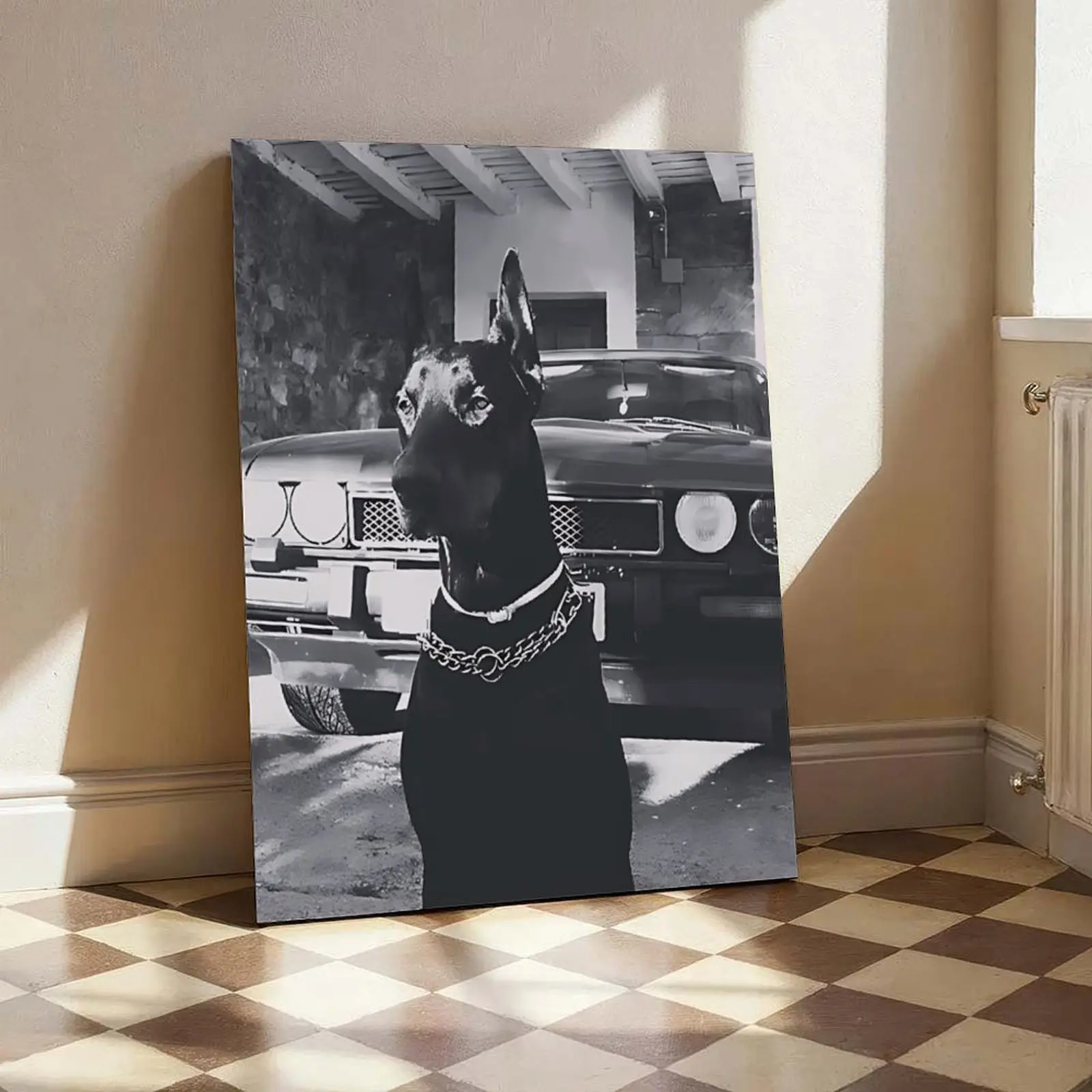 Luxury Doberman Black and White Fashion Poster, Hypebeast Room Decor, Dog Wall Art, Trending Home Decoration Prints, Artistic