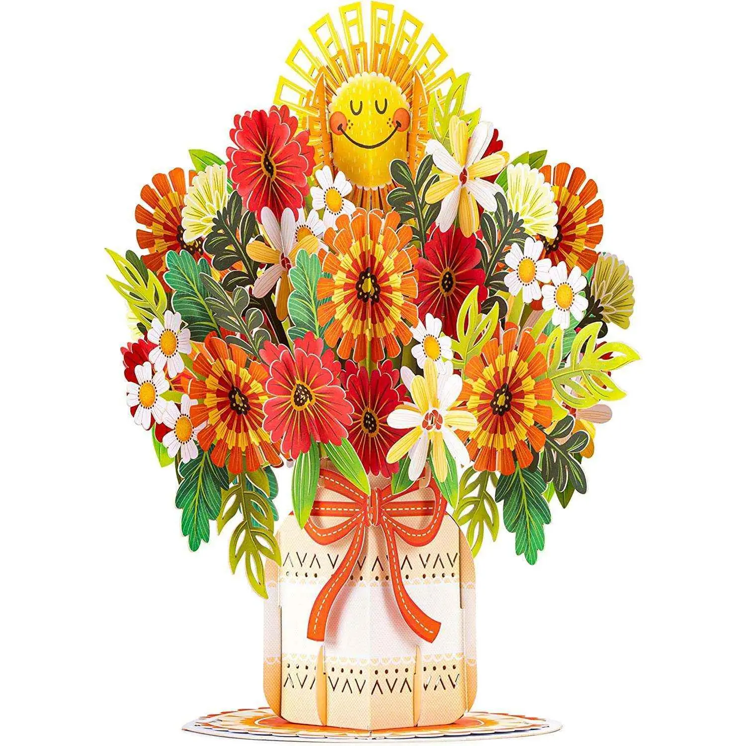 HugePop Happy Flower Bouquet Pop Up With Detachable Paper Flowers