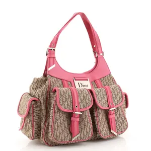 Pre-owned Dior canvas and leather Shoulder Bags Christian Galliano Era SS05 Runway Hobo Shoulder Bag Tote Vintage Y2K