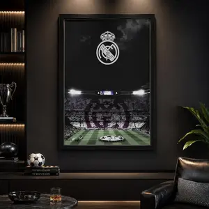 1 piece/set of canvas painting print poster, classic realistic landscape art, Bernabéu Stadium, perfect gift for football culture lovers, ideal gift for bedroom, living room, kitchen, dormitory corridor, mural, wall decoration, room decoration