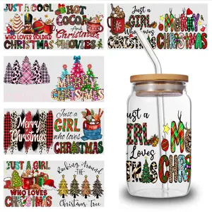 5 Sheets Christmas Movies UV DTF Stickers Waterproof Decals for 16 oz Tumbler UV DTF Stickers Waterproof Rub on Transfers Mug Decoration Gift