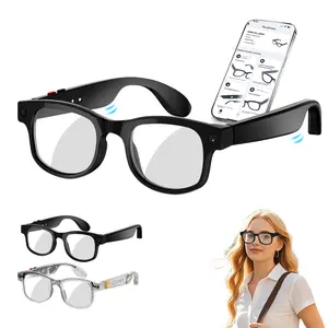 Smart Glasses with Music, Call Function, Voice Assistant, Multifunctional Travel Business Translation Glasses, Wireless Smart Glasses, Alloy Frame, Cool Gadgets
