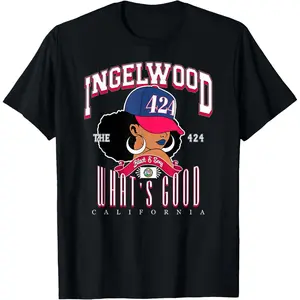 100%cotton 424 Inglewood California Area Code Melanin Pride Gifts T-Shirt