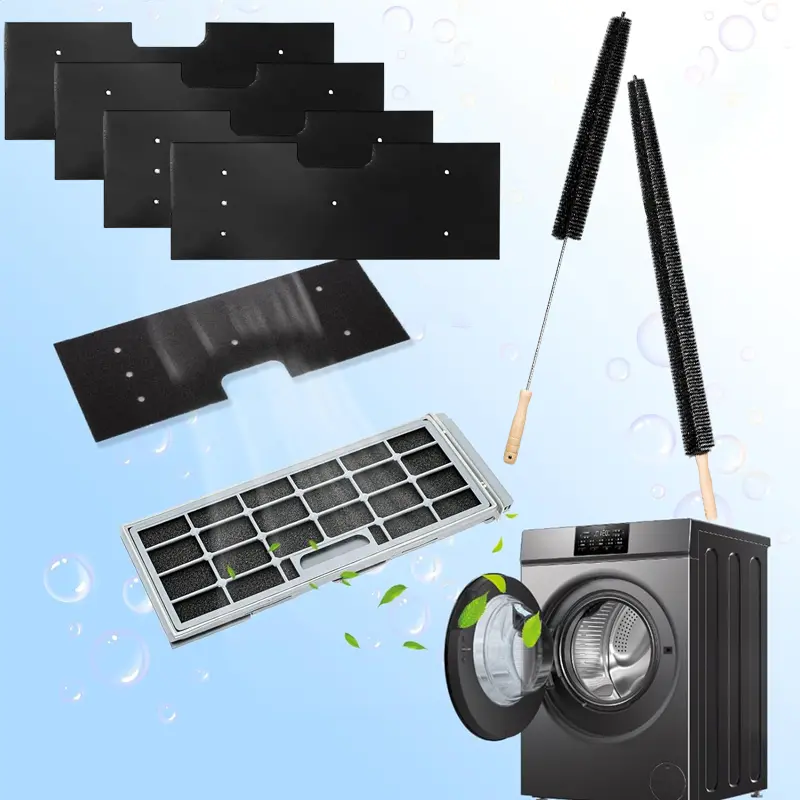 6Pcs/Set Washer Dryer Combo,Including 4 Pcs Lint Filter Replacement And 2 Pcs Dryer Vent Brushes,Suitable for Ge Washer Dryer Filter Sponge,Hand Washable and Reusable