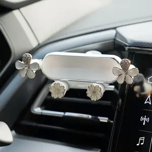 Cute Flower Car Phone Holder, Universal Vent Clip Mount, Stable Grip & No Shaking, Easy Install,Aesthetic Car Accessories for Girls & Women