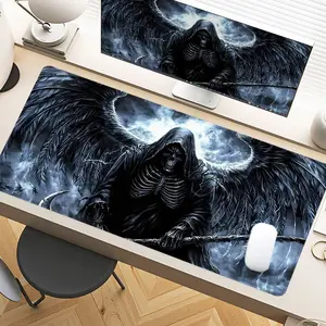 Dark Fantasy Gothic Skull Desk Pad Gaming Mousepad XXL Mouse Pad For Laptop Desk Mouse Pad Extra Large With Non-Slip Rubber Base Stitched Edges Surface For PC Gamers Office Workers & Home Use Perfect Gift For Halloween Horror Fans