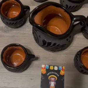 Engove Milk Jug Relieve color negro Set. (Cielito Lindo). Tea Home Cup