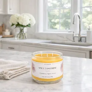ByLights Spice Tangerine Soy Candle, Triple Wick, Citrus Home Fragrance, Handmade