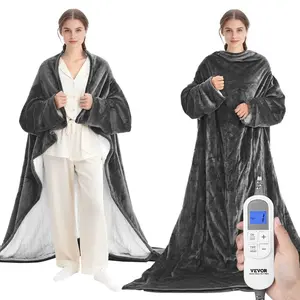 VEVOR Wearable Heated Throw Blanket Electric Shawl, Portable Robe Blanket Hoodie for Women, 5 Heating Levels, 3H Auto Shut-Off, Overheat Protection, Winter for Adult Mom Girlfriend, Machine WashableVEVOR Super Brand Day
