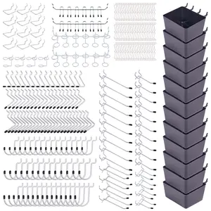 278PCS Pegboard Accessories Organizer Kit, Peg Board Hooks Set with Bins for Organizing Various Tools, 1/8 and 1/4 inch Pegboard Hooks Assortment for Hanging Storage,Garage Wall Attachments