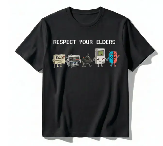 Women's 100% Cotton Round Neck Short Sleeve Casual Top - Retro Game Console Evolution Graphic Tee for Video Game Lovers, Shortsleeve, Tops