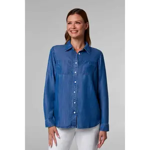 Women's Peninsula Chambray Long Sleeve Shirt | Light Indigo Chambray