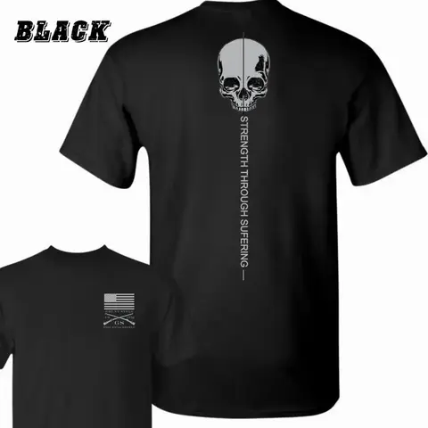 Bold Skull and Motivational Quote Design T shirt , Minimalist Tactical Graphic Tee , Comfortable and Stylish , Perfect for Fitness and Mindset Warriors Menswear Top Sport-outfitsmen Full color, Daddy T-shirt