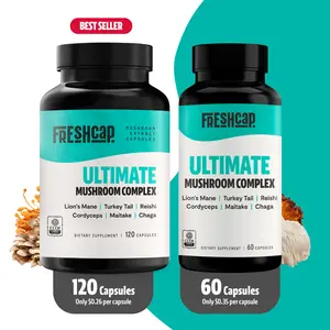 FreshCap Organic Ultimate Mushroom Supplement Nootropic Capsules 12,000mg, Helps Boost your Brain function for Memory and Help you Focus Immune Support Healthcare