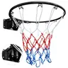 WKKEOM 18" Heavy-Duty Steel Frame Basketball Rim - Powder Coated Replacement Hoop with Nylon Net, Dual Springs Shock Absorption, Expansion Screws, Weather-Resistant Construction, Quick & Easy Installation, Black/Orange Options, for Indoor/Outdoor Use