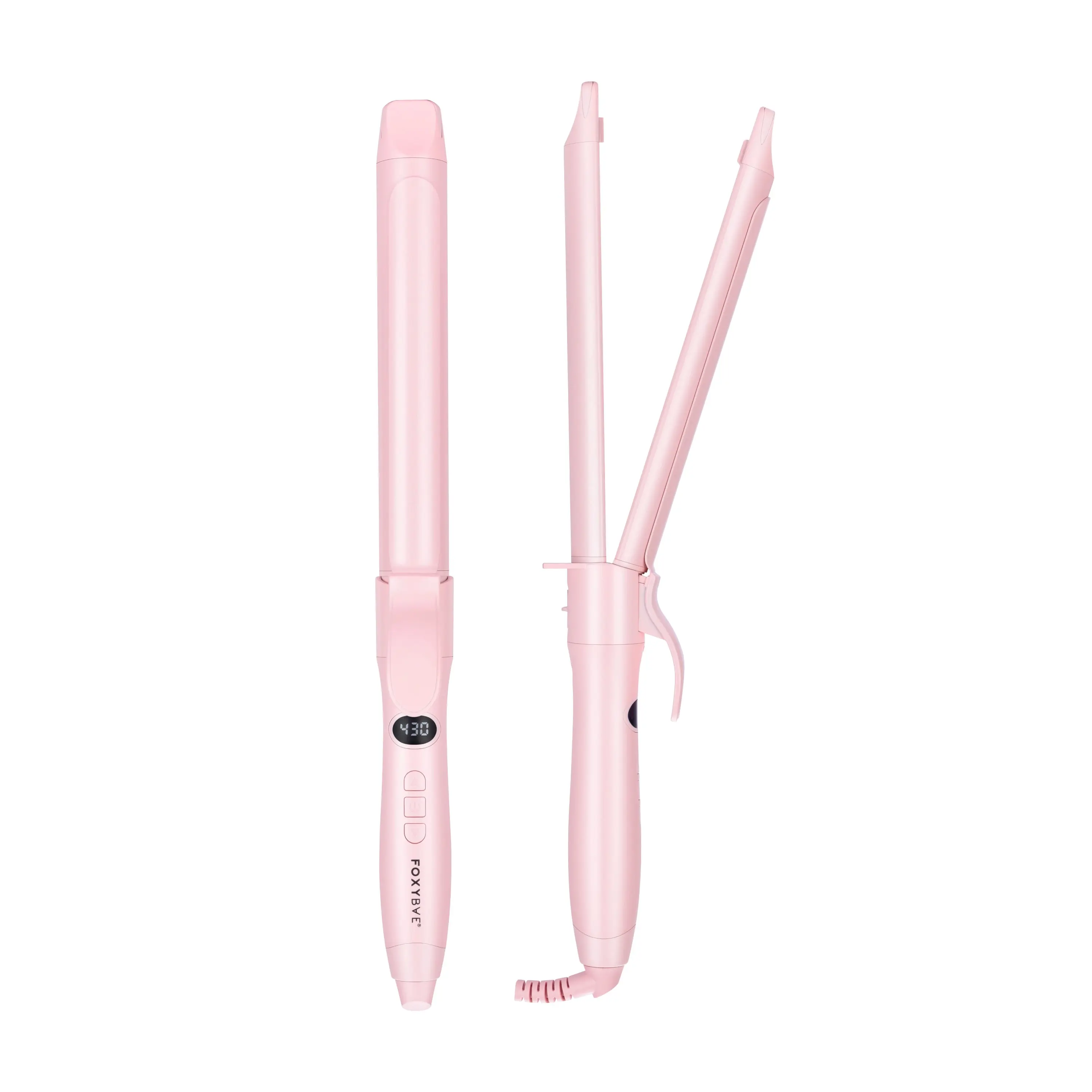 FoxyBae 2-in-1 Bounce Bae 1.25" Curling Iron, Curling Wand & Hair Straightener, Ceramic Tourmaline, Negative Ions, LED Display, Dual Voltage, Auto Shut-Off
