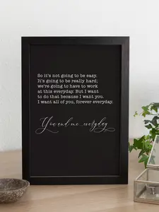 The notebook moviequotes -poster unframed. Bedroom Wall Art Print, Minimalist Art, Wall Art Print Set