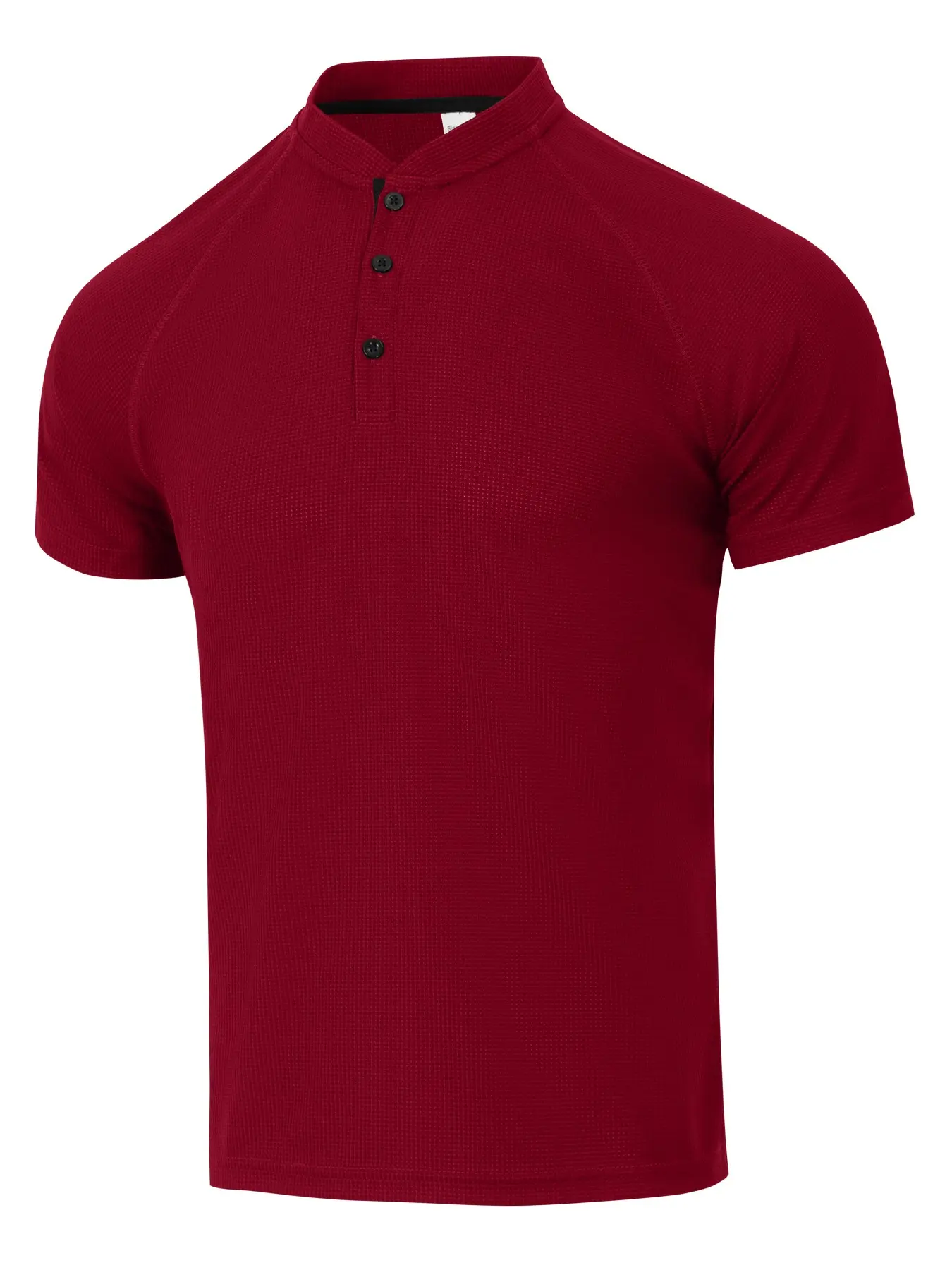 Men's waffle knit plain polo shirt short sleeves top, with 3 buttons at the collar, good breathability, regular fit. It is very suitable as casual office wear, suitable for weekend outings and fashionable casual occasions Breathable Cool Polo