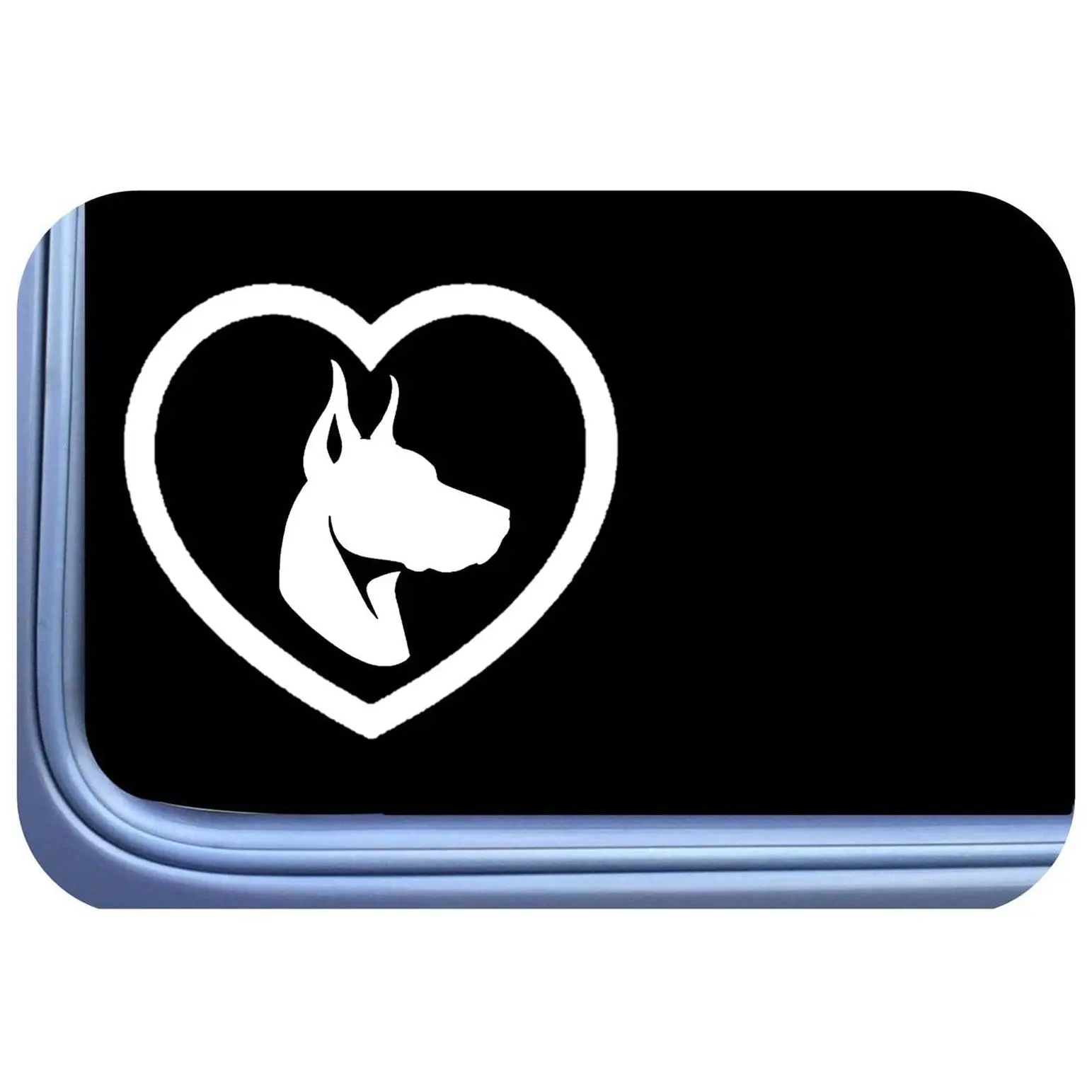 Doberman Heart Decal os 744 vinyl 6" Sticker dobie pinscher