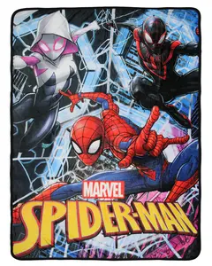 Marvel Comics Spider-Man Peter Gwen Miles Spiderverse Throw Blanket 46" x 60" Soft Fleece Throw Blanket for Bed Couch