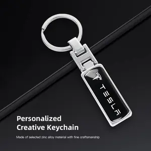 Zinc Alloy Keyring Car Key Keychain For Tesla Model 3 Model S Model X Model Y Cybertruck Roadster SpaceX