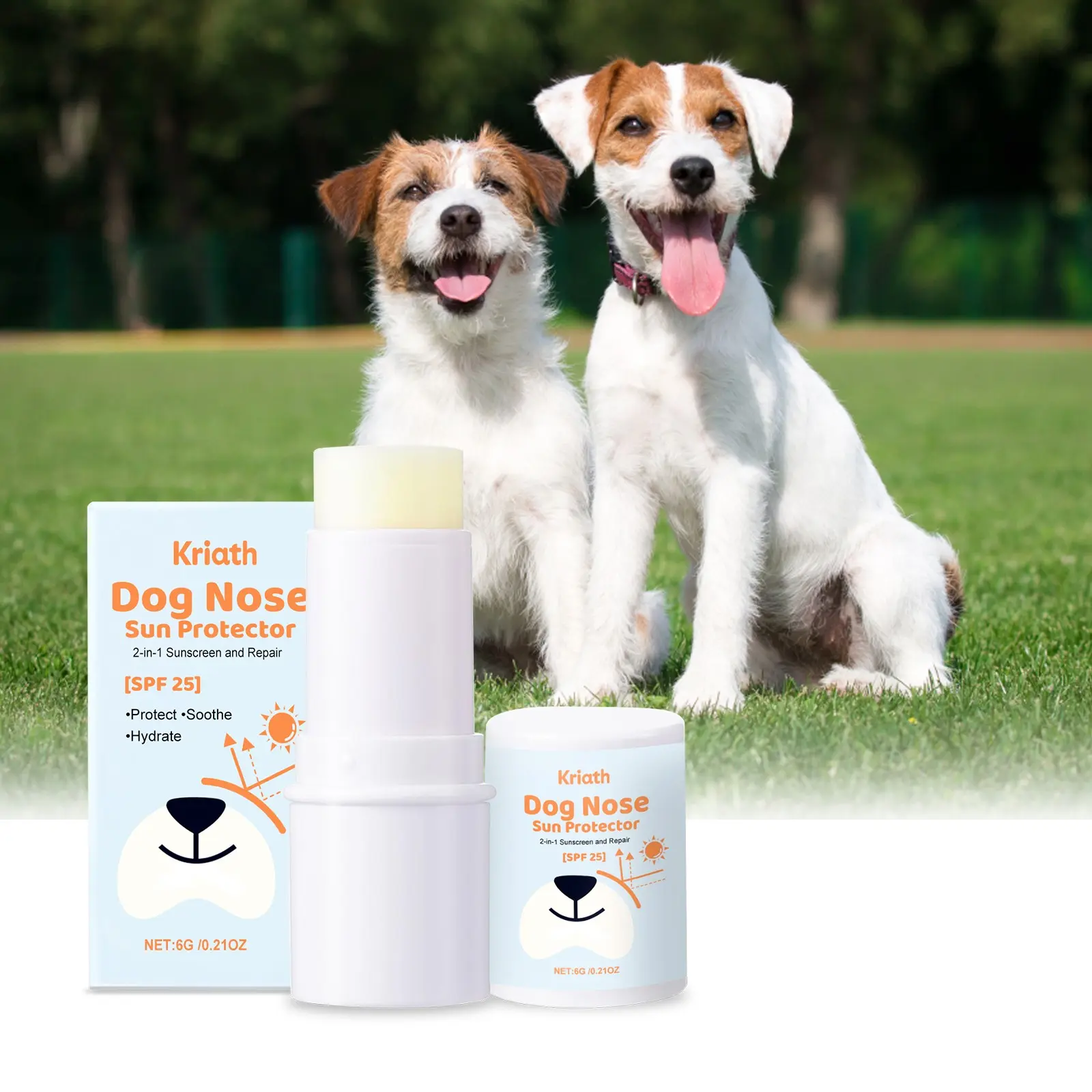 Kriath Pet Dog Nose Protection Balm, Outdoor Sunscreen UV Protection, Shea Butter Vitamin E, Repairs Dry Cracked Skin, Essential Care, Daily Canine Wellness