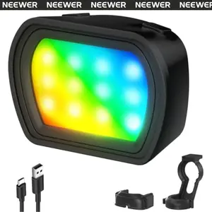 NEEWER BASICS M21C Magnetic RGB Light Compatible with DJI OSMO Pocket 3 Gimbal Camera & Creator Combo Accessories, 1.3W USB C Rechargeable Plastic LED Auxiliary & Fill Lighting for Selfie Vlog Video