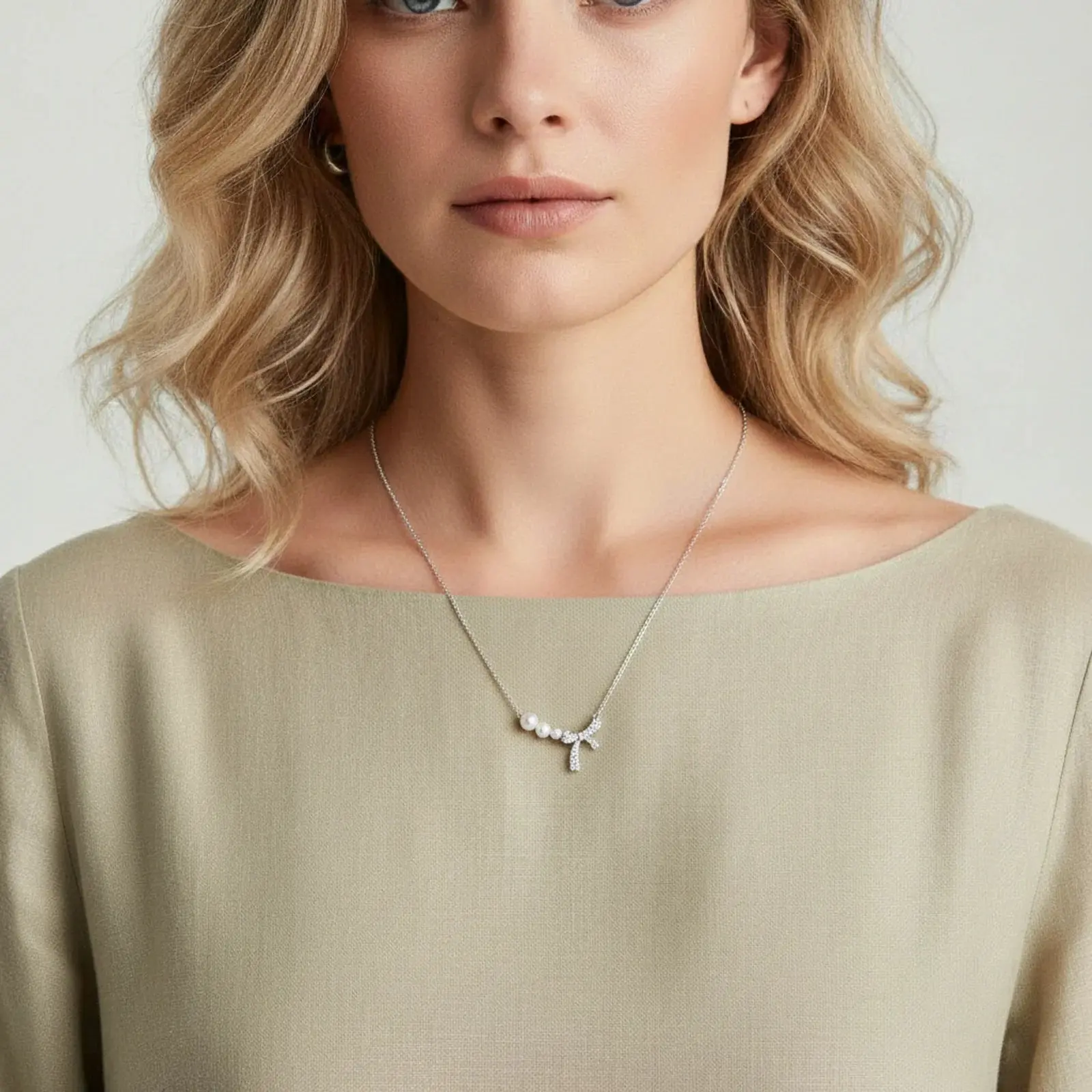 Pearl Bow Necklace | Stones and Gems by Saday