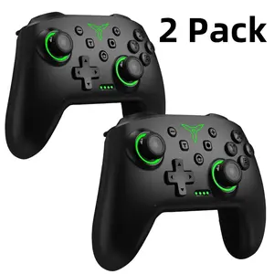 2Packs Switch Controller, Wireless Controller Switch with Precise Motion Control, Dual Vibration, Turbo, Macro, Wake Function, Cool LED Light Switch Controller for Switch 2/Lite/OLED