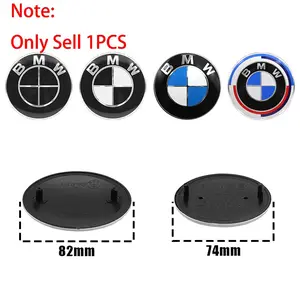 1Pcs 82mm 74mm car Front Hood Emblem rear boot trunk badge logo for BMW M performance E36 E46 E60 E90 E39 E38 E70 E87 E34 E53 F10 F20 F30 X3 X5 X6 M3 M4 Auto Accessories Car Stickers