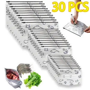 30PCS Food Preservation Bags 3 Sizes Airtight Waterproof Reusable Vegetable Storage Containers for Kitchen Utensils Standard Meal Prep