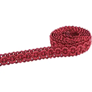 0.7 Inch 10M (10.9 Yards) Braid Fabric Trim for Curtains, Upholstery, Sewing, Hand DIY Crafts, Costume and Home Decoration (Wine)