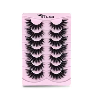 7 Pairs Long False Eyelashes, Ultra Thick & Voluminous Lashes, 19mm Thin Tail Design False Lash Extension, Enhances Eye Shape, Perfect for Dramatic Look