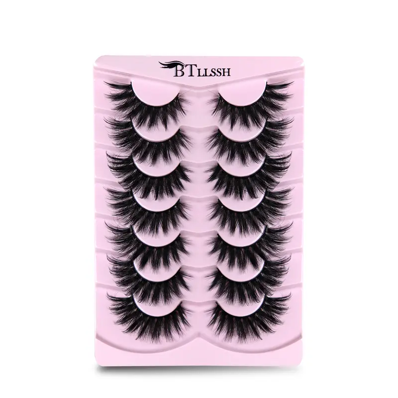 7 Pairs Long False Eyelashes, Volume Lashes, Ultra Thick & Voluminous Lashes, 19mm Thin Tail Design False Lash Extension, Enhances Eye Shape, Perfect for Dramatic Look