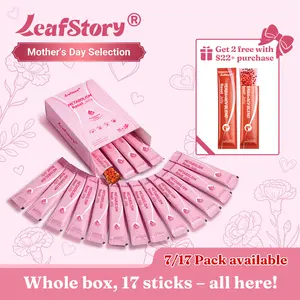 LeafStory Metabolism Reset Jelly (17 Sticks/7 Sticks): Pomegranate Flavor, Support Metabolism & Energy, Support Digestion & Gut Health, Sugar-Free, Skin Elasticity, Hair & Nails, Gluten-Free, Non-GMO, Gelatin-Free-F