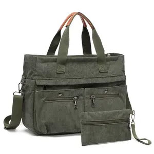 2Pcs/ Set Women's Tote Bag,  Casual Slouchy Crossbody Hobo Shoulder Messenger with Zipper, Large Capacity, Multi Pockets, Fits 13″ Laptop, Work School College Travel Shopping, Lightweight Cross Body Purse Handbag EverydayBag Bags, Teacher Nurse