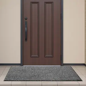 VEVOR Front Door Mat, 5x 3 ft Commercial Floor Mat for Indoor and Outdoor, Industrial Entrance Carpet with PVC Backing, Heavy Duty Washable Entry Rug for Hallway, Kitchen, Balcony, Garage, Grey