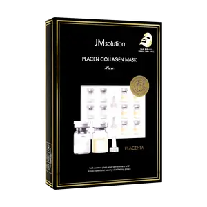 JMsolution Korean Placenta Collagen Face Mask - Pure Edition, 10 Sheets, Elastic Nutrient Essence