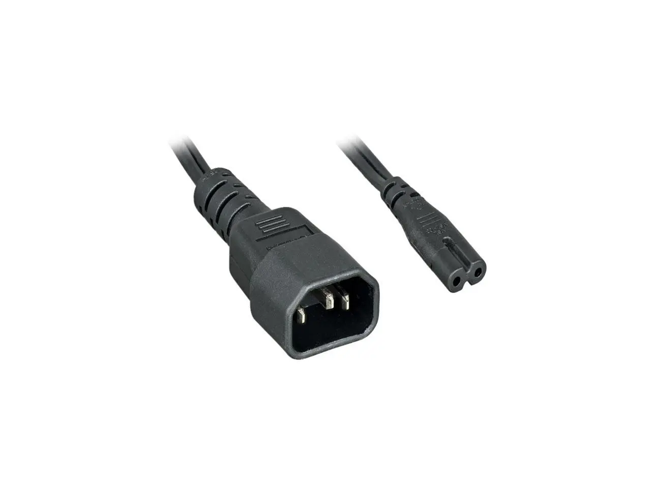 Nippon Labs Model 30POW-10W1-C14C7-02 2 ft. 18 AWG C14 To C7, SPT-2,10A, IEC-60320-C14 to IEC-60320-C7 Black Power Adapter Cable